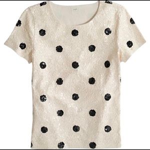 J. Crew sequin polka-dot top